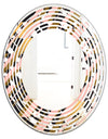 Gold Checkered Pattern II - Modern Round or Oval Wall Mirror - Wave