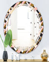 Gold Checkered Pattern II - Modern Round or Oval Wall Mirror - Triple C