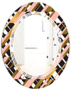 Gold Checkered Pattern II - Modern Round or Oval Wall Mirror - Triple C