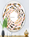 Gold Checkered Pattern II - Modern Round or Oval Wall Mirror - Whirl