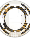 Gold Checkered Pattern I - Modern Round or Oval Wall Mirror - Space