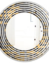 Gold Checkered Pattern I - Modern Round or Oval Wall Mirror - Wave