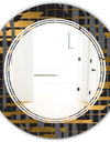 Gold Checkered Pattern I - Modern Round or Oval Wall Mirror - Triple C