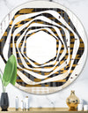Gold Checkered Pattern I - Modern Round or Oval Wall Mirror - Whirl