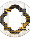 Gold Checkered Pattern I - Modern Round or Oval Wall Mirror - Quatrefoil