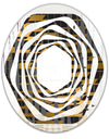 Gold Checkered Pattern I - Modern Round or Oval Wall Mirror - Whirl