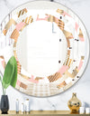 Gold and Rose Cubes I - Modern Round or Oval Wall Mirror - Space