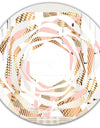Gold and Rose Cubes I - Modern Round or Oval Wall Mirror - Whirl