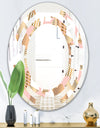 Gold and Rose Cubes I - Modern Round or Oval Wall Mirror - Space