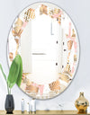 Gold and Rose Cubes I - Modern Round or Oval Wall Mirror - Leaves