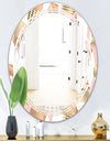 Gold and Rose Cubes I - Modern Round or Oval Wall Mirror - Triple C