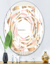 Gold and Rose Cubes I - Modern Round or Oval Wall Mirror - Whirl