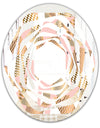 Gold and Rose Cubes I - Modern Round or Oval Wall Mirror - Whirl
