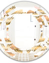 Golden Tropical Pattern III - Modern Round or Oval Wall Mirror - Space