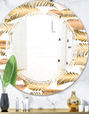 Golden Tropical Pattern III - Modern Round or Oval Wall Mirror - Triple C