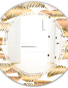 Golden Tropical Pattern III - Modern Round or Oval Wall Mirror - Triple C