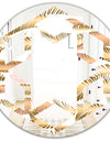 Golden Tropical Pattern III - Modern Round or Oval Wall Mirror - Hexagon Star