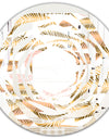 Golden Tropical Pattern III - Modern Round or Oval Wall Mirror - Whirl