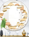 Golden Tropical Pattern III - Modern Round or Oval Wall Mirror - Quatrefoil