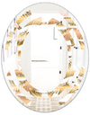 Golden Tropical Pattern III - Modern Round or Oval Wall Mirror - Space
