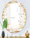 Golden Tropical Pattern III - Modern Round or Oval Wall Mirror - Triple C