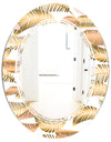 Golden Tropical Pattern III - Modern Round or Oval Wall Mirror - Triple C