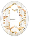 Golden Tropical Pattern III - Modern Round or Oval Wall Mirror - Hexagon Star