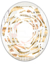Golden Tropical Pattern III - Modern Round or Oval Wall Mirror - Whirl