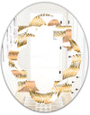 Golden Tropical Pattern III - Modern Round or Oval Wall Mirror - Quatrefoil