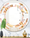 Golden Tropical Pattern V - Modern Round or Oval Wall Mirror - Space