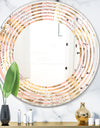 Golden Tropical Pattern V - Modern Round or Oval Wall Mirror - Wave