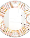 Golden Tropical Pattern V - Modern Round or Oval Wall Mirror - Wave