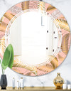 Golden Tropical Pattern V - Modern Round or Oval Wall Mirror - Triple C