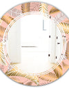 Golden Tropical Pattern V - Modern Round or Oval Wall Mirror - Triple C