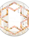 Golden Tropical Pattern V - Modern Round or Oval Wall Mirror - Hexagon Star