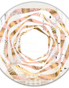 Golden Tropical Pattern V - Modern Round or Oval Wall Mirror - Whirl