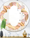 Golden Tropical Pattern V - Modern Round or Oval Wall Mirror - Quatrefoil