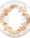 Golden Tropical Pattern V - Modern Round or Oval Wall Mirror - Quatrefoil