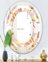 Golden Tropical Pattern V - Modern Round or Oval Wall Mirror - Space