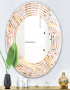 Golden Tropical Pattern V - Modern Round or Oval Wall Mirror - Wave