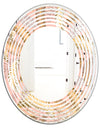 Golden Tropical Pattern V - Modern Round or Oval Wall Mirror - Wave