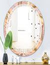 Golden Tropical Pattern V - Modern Round or Oval Wall Mirror - Triple C