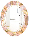 Golden Tropical Pattern V - Modern Round or Oval Wall Mirror - Triple C