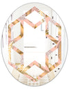 Golden Tropical Pattern V - Modern Round or Oval Wall Mirror - Hexagon Star