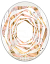 Golden Tropical Pattern V - Modern Round or Oval Wall Mirror - Whirl