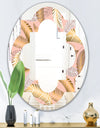 Golden Tropical Pattern V - Modern Round or Oval Wall Mirror - Quatrefoil