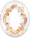 Golden Tropical Pattern V - Modern Round or Oval Wall Mirror - Quatrefoil