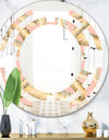 Golden Foliage IV - Modern Round or Oval Wall Mirror - Space