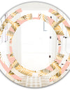 Golden Foliage IV - Modern Round or Oval Wall Mirror - Space