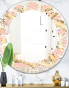Golden Foliage IV - Modern Round or Oval Wall Mirror - Leaves